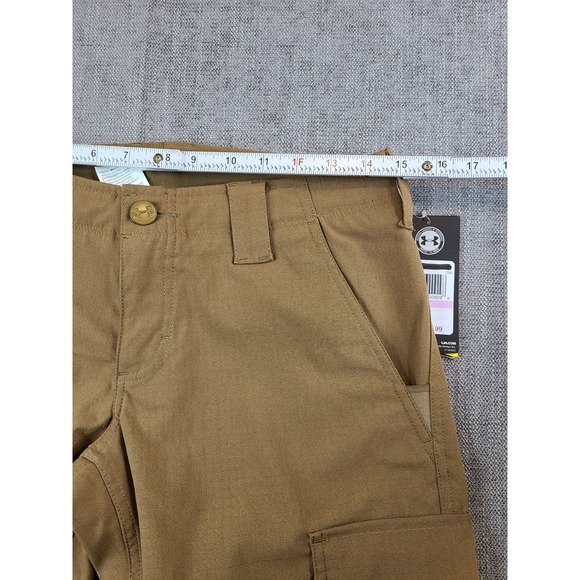 *NWT* Under Armour Pants Women 6 Brown Cargo Tactical Patrol Ripstop Loose Storm - Picture 4 of 9